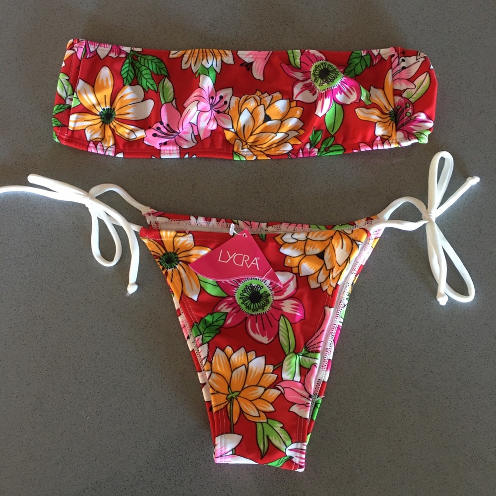 Ciccio Ware 2 Piece Lycra Floral Bikini Swimsuit